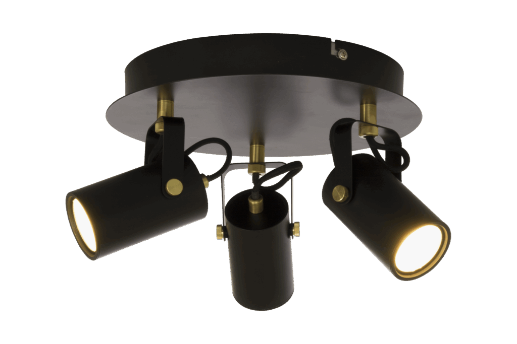 CILINDRO ceiling spotlight 3-light plate