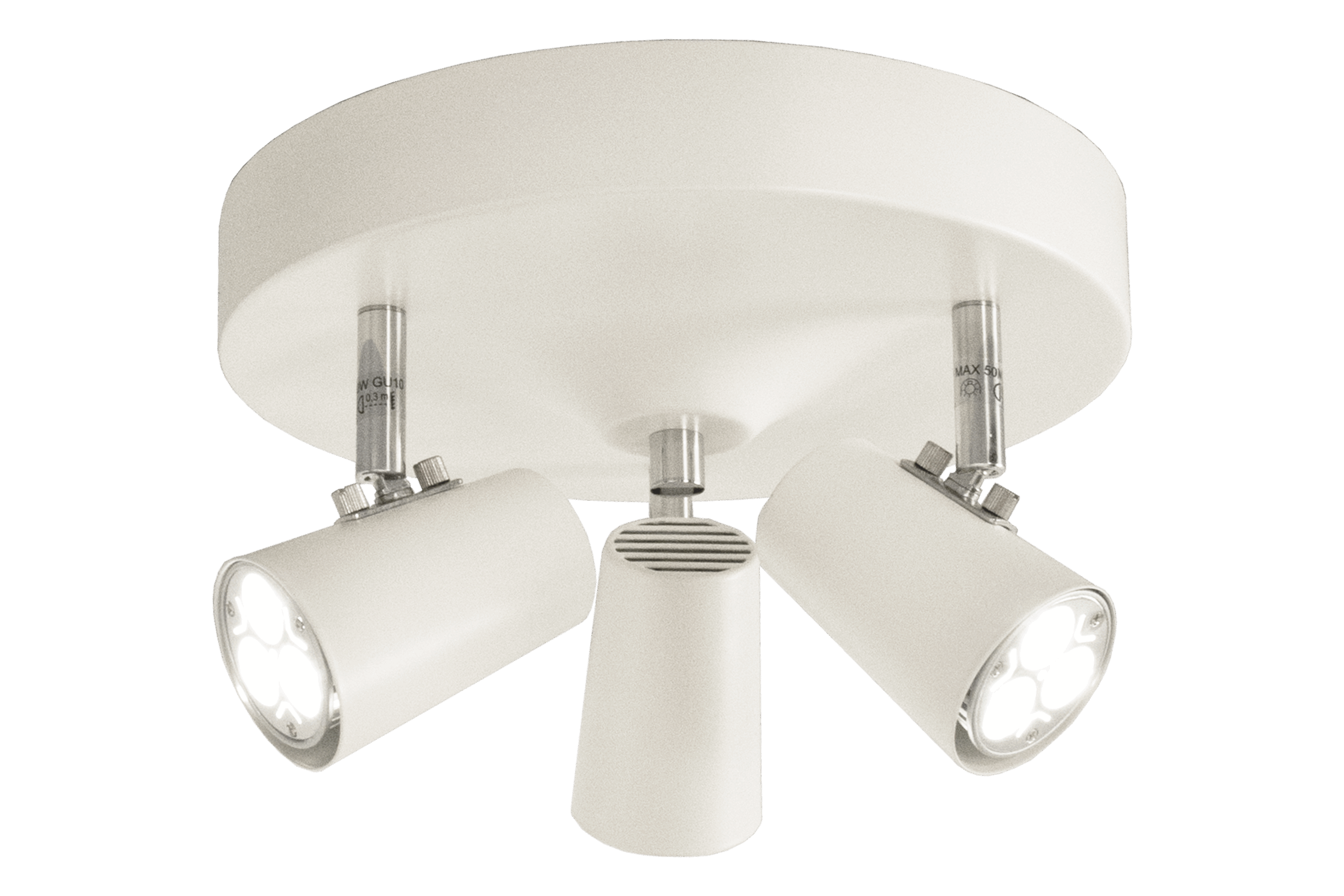 PILOT ceiling spotlight 3-light plate