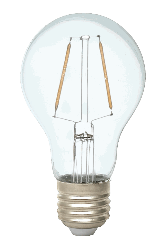 Normal E27 1,8W LED filament 2700K, clear