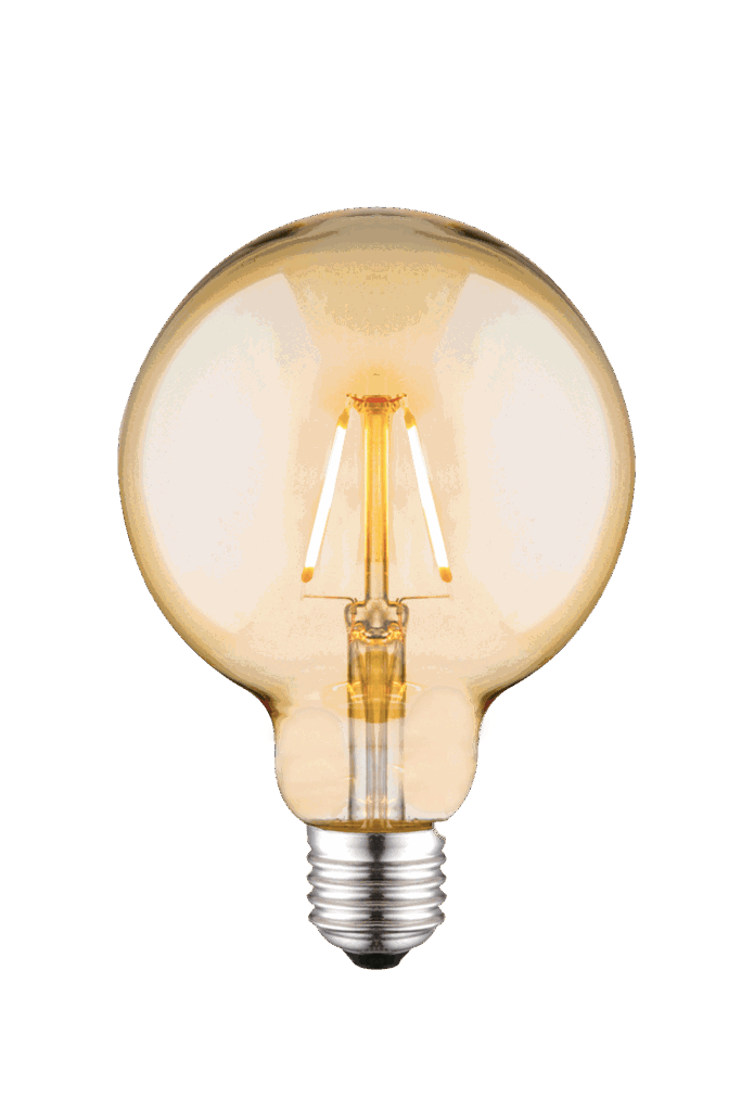 Globe G95 E27 2W LED filament 2700, amber