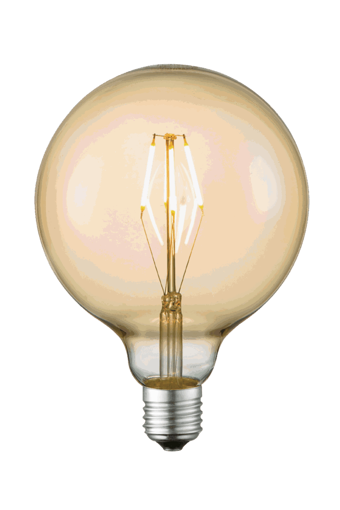 Globe G125 E27 4W LED filament dimmable 2700K, amb