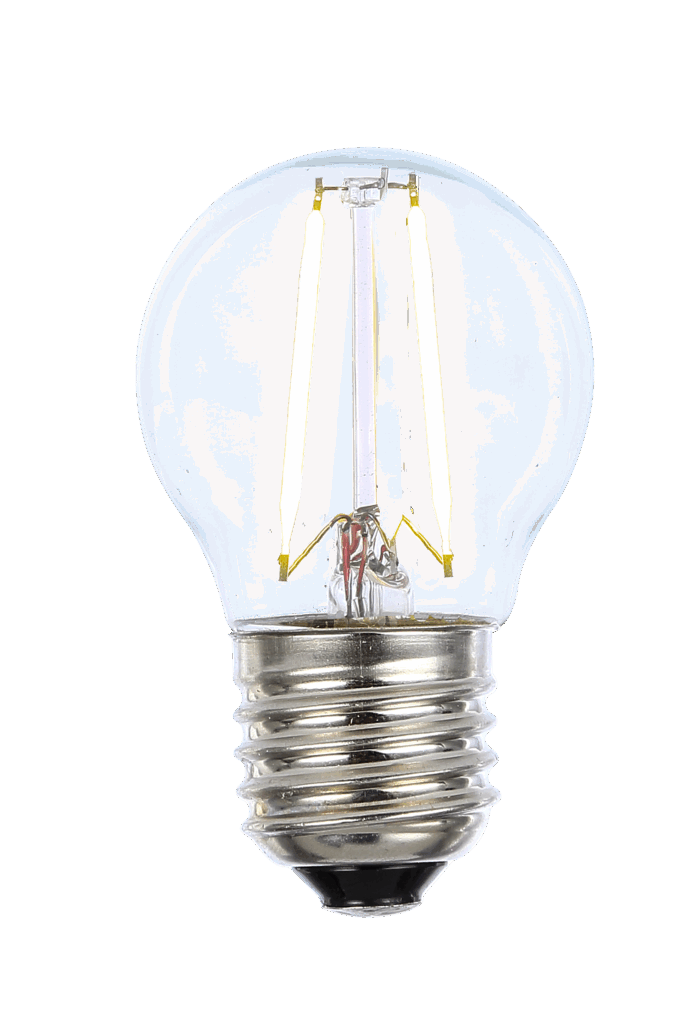 Round E27 2W LED filament 2700K, clear
