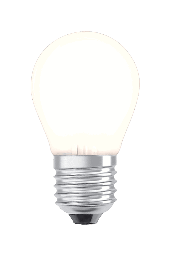 Round E27 2W LED filament 2700K, white