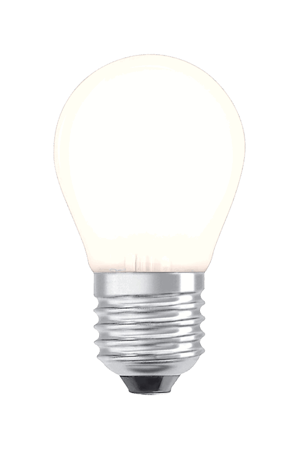 Round E27 4W LED filament dimmable 2700K, white