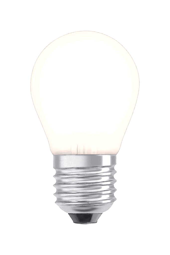 Round E27 4W LED filament dimmable 2700K, white