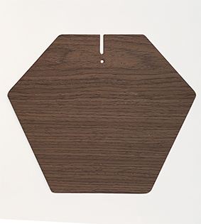 Carpatica (Ø60) wooden plate E, brown veneer