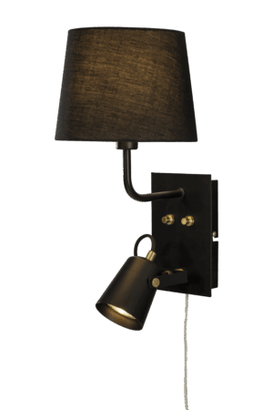 Metz wall lamp with textile shade