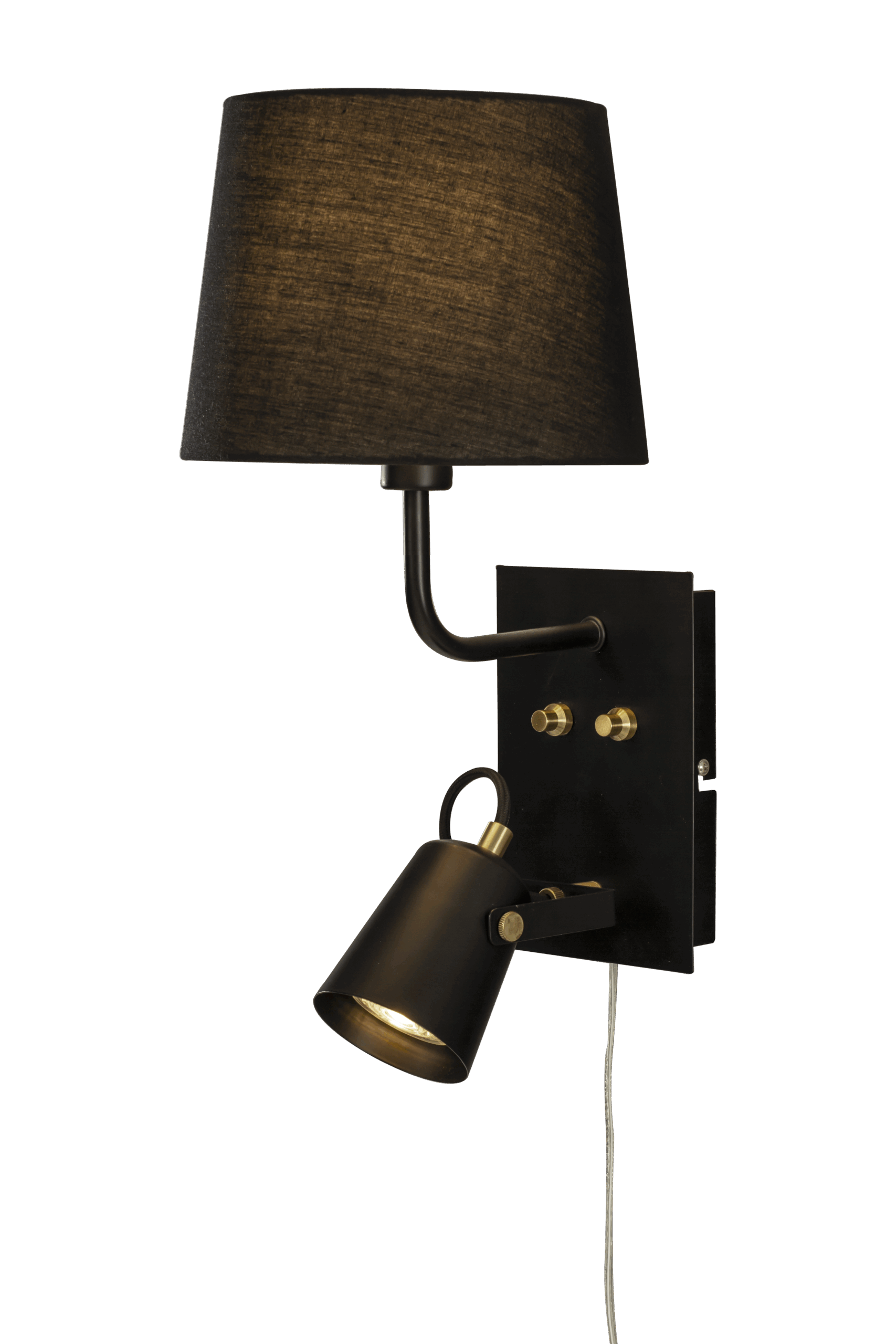 Metz wall lamp with textile shade