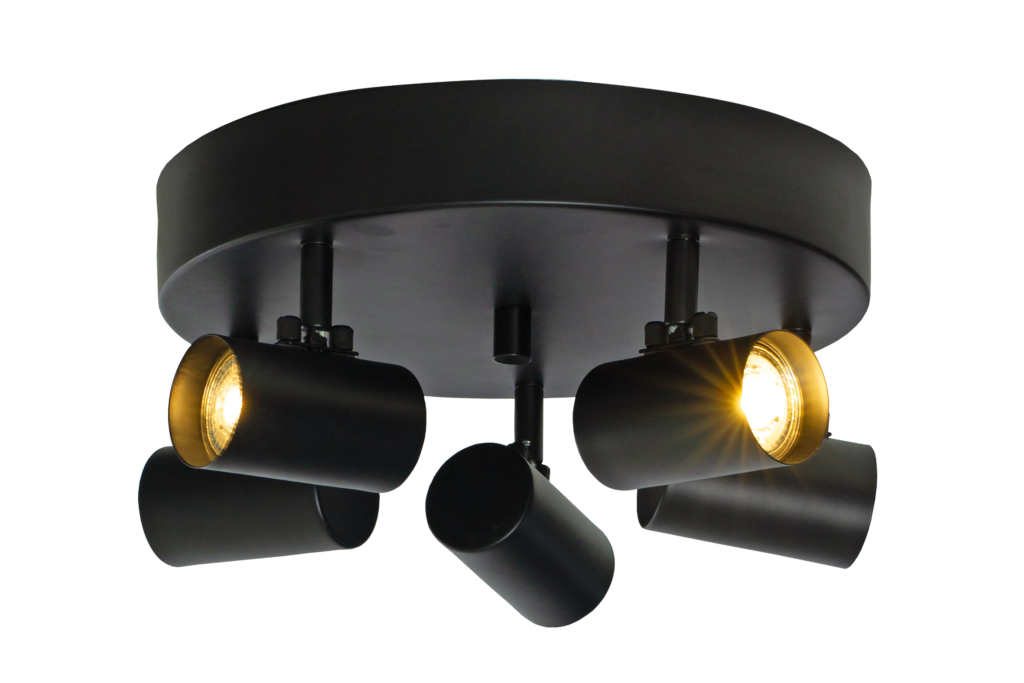 HUGIN ceiling spotlight 5-light plate