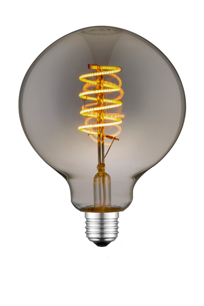 Globe G125 6W LED spiral dimmable 2000K, smoke