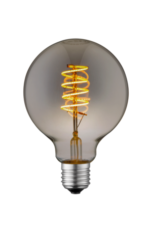 Globe G95 E27 6W LED spiral dimmable 2000K, smoke - Image 1