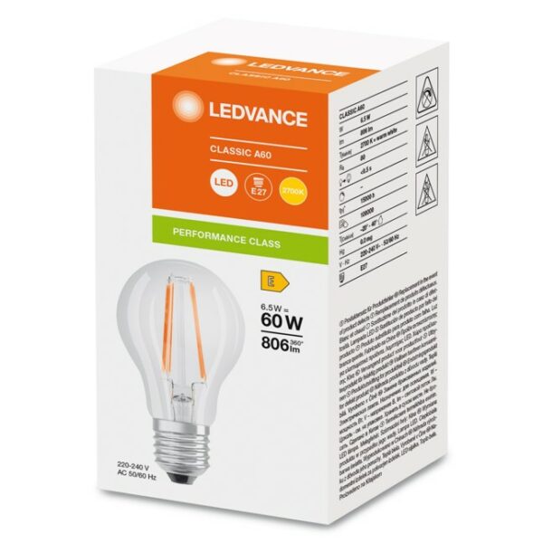 CLASSIC A Filament E27 KLAR EJ DIM