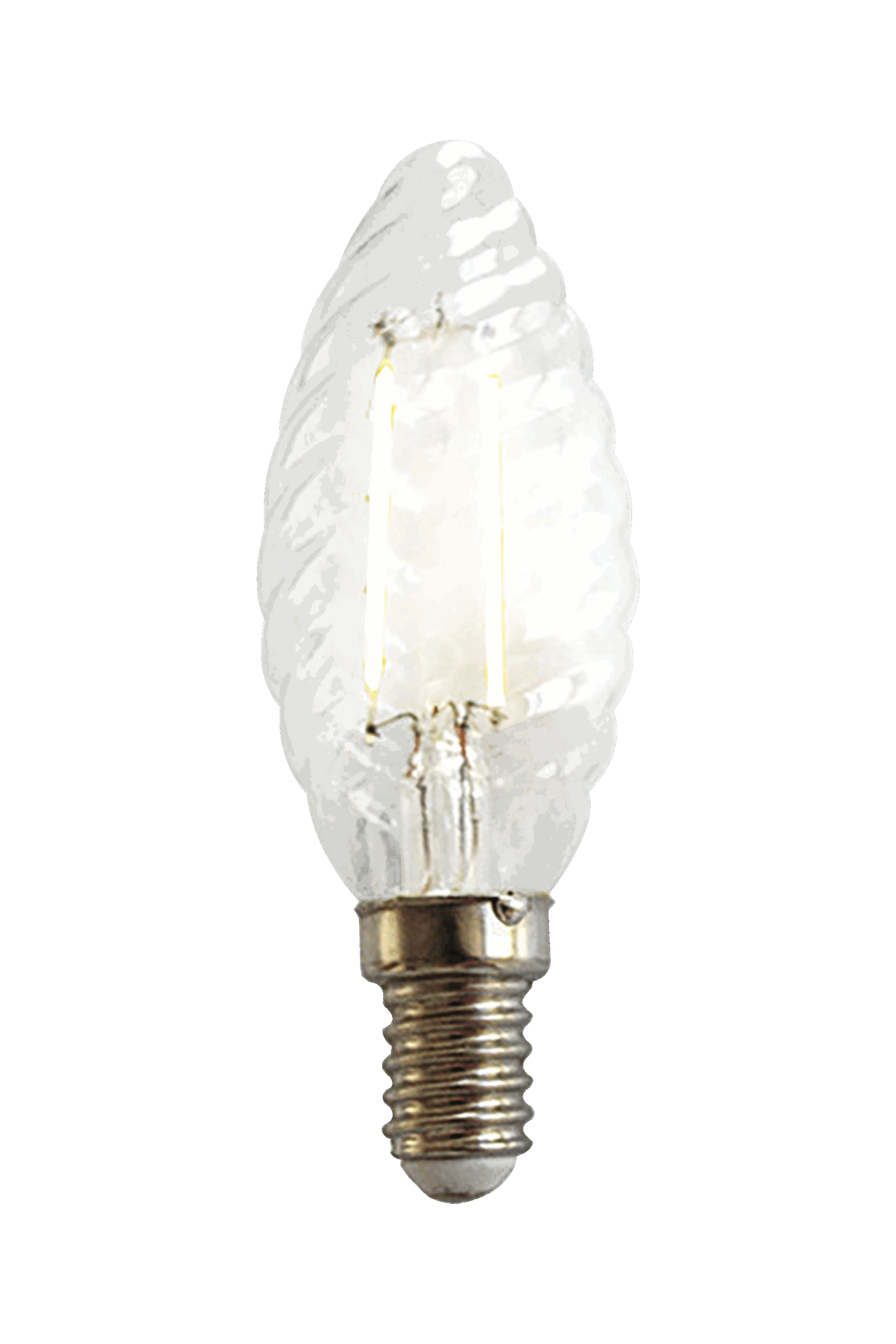Kronljus E14 vriden 2W LED filament 2700K, klar - Bild 1