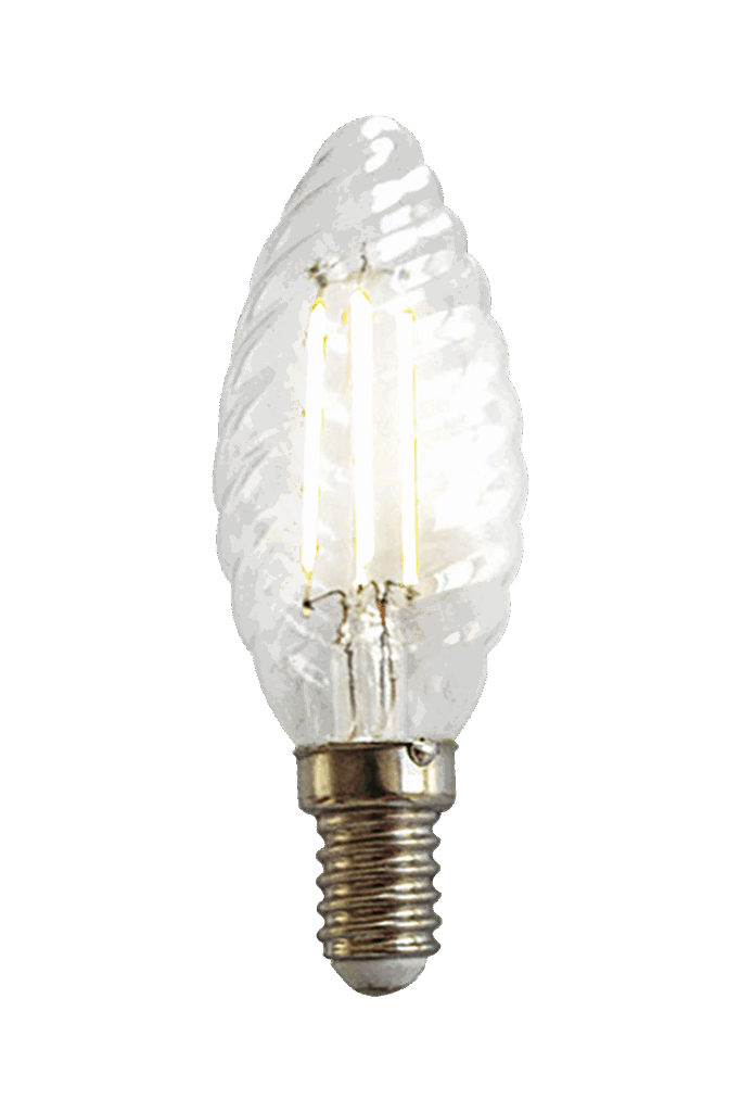 Kronljus E14 vriden 4W LED filament dimbar, klar