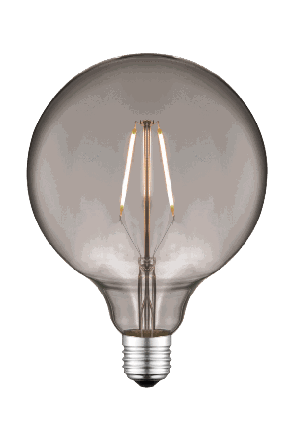 Glob G125 E27 2W LED filament 2700K, rök
