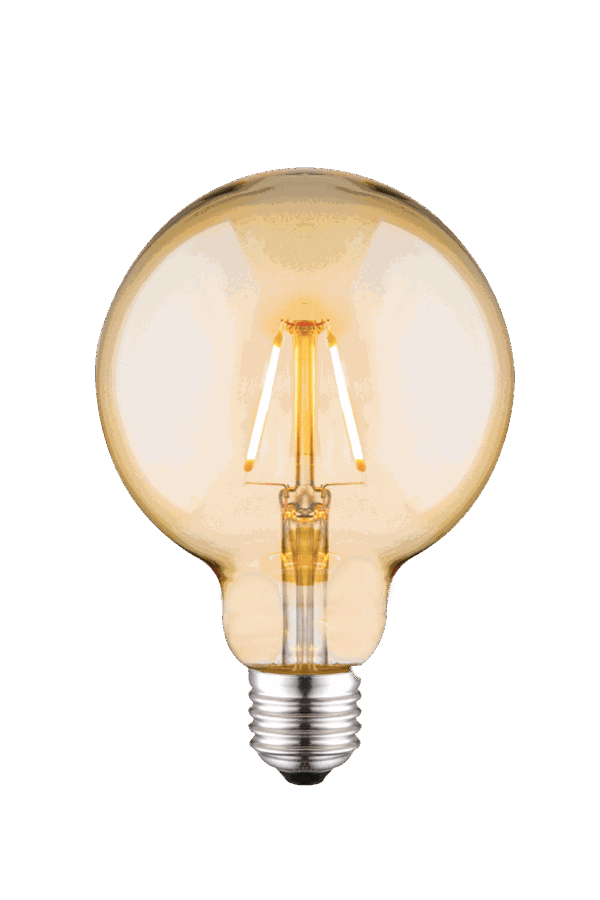 Glob G95 E27 2W LED filament 2700K, amber