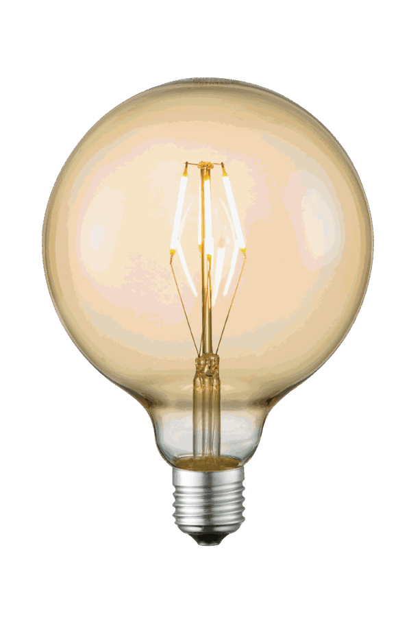 Glob G125 E27 4W LED filament dimbar 2700K, amber