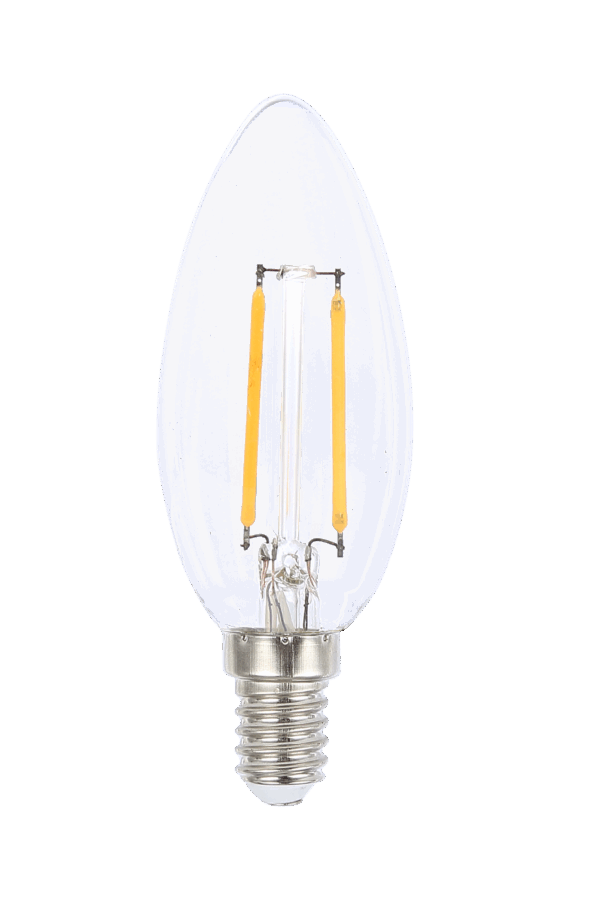 Kronljus E14 2W LED filament 2700K, klar