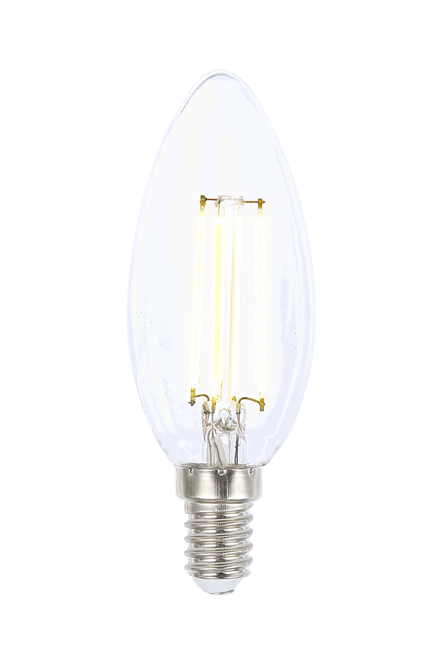 Kronljus E14 4W LED filament dimbar 2700K, klar - Bild 1