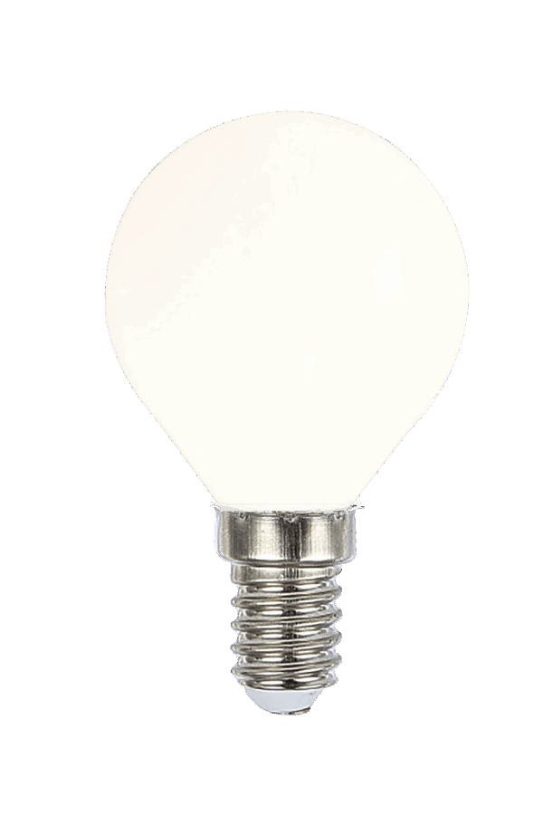 Klotlampa E14 2W LED filament 2700K, vit