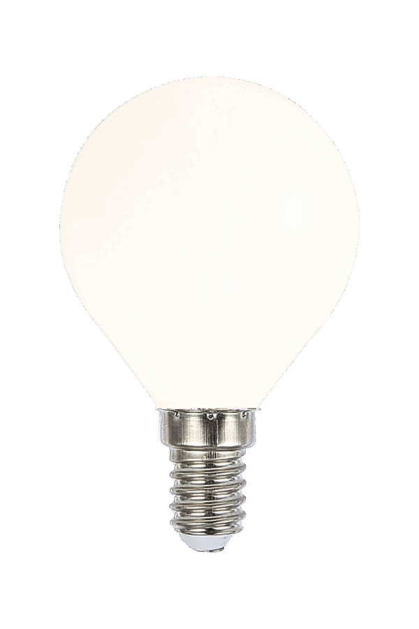 Klotlampa E14 4W LED filament dimbar 2700K, vit