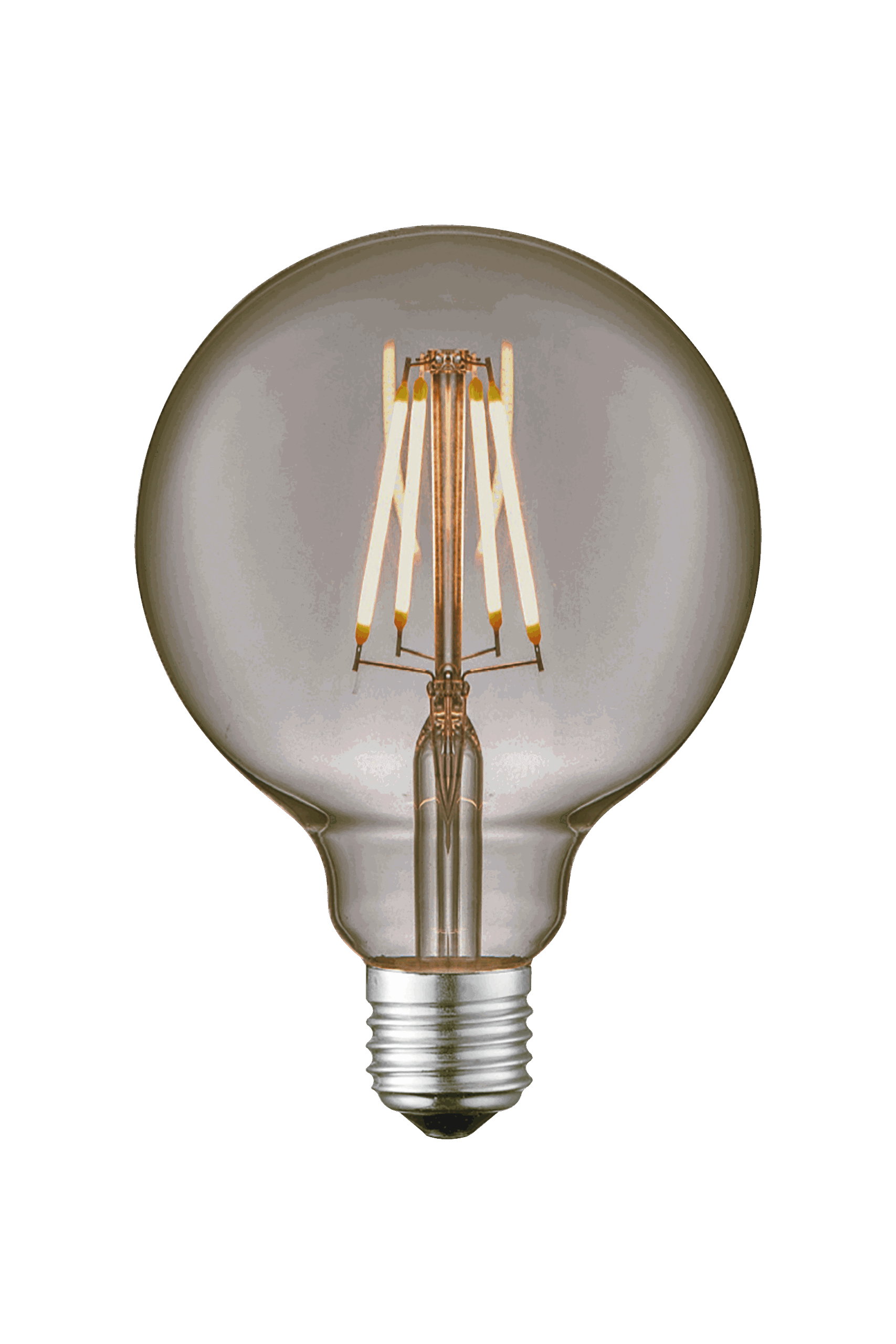 Glob G95 E27 8W LED filament dimbar 2000K, rök - Bild 1