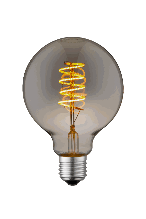 Glob G95 E27 6W LED spiral dimbar 2000K, rök