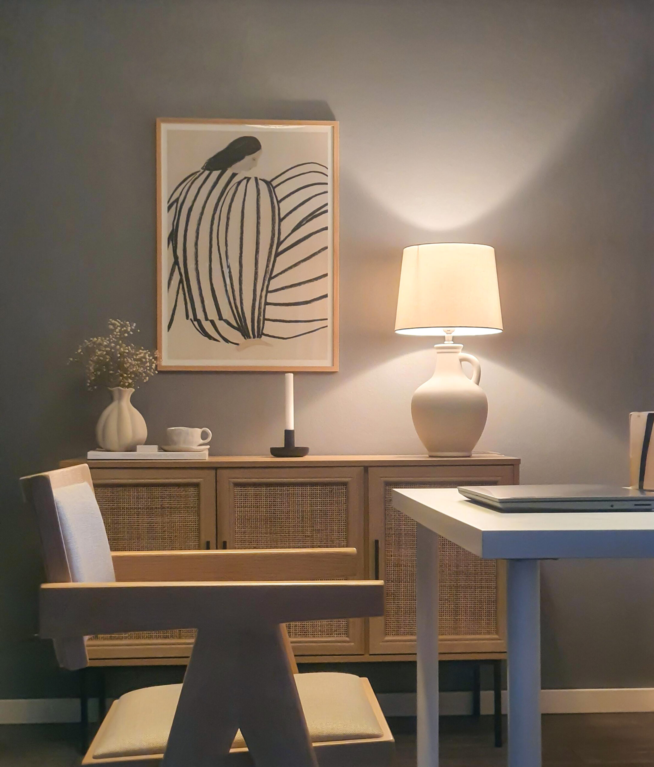 ATHENA bordslampa, naturvit - Bild 2