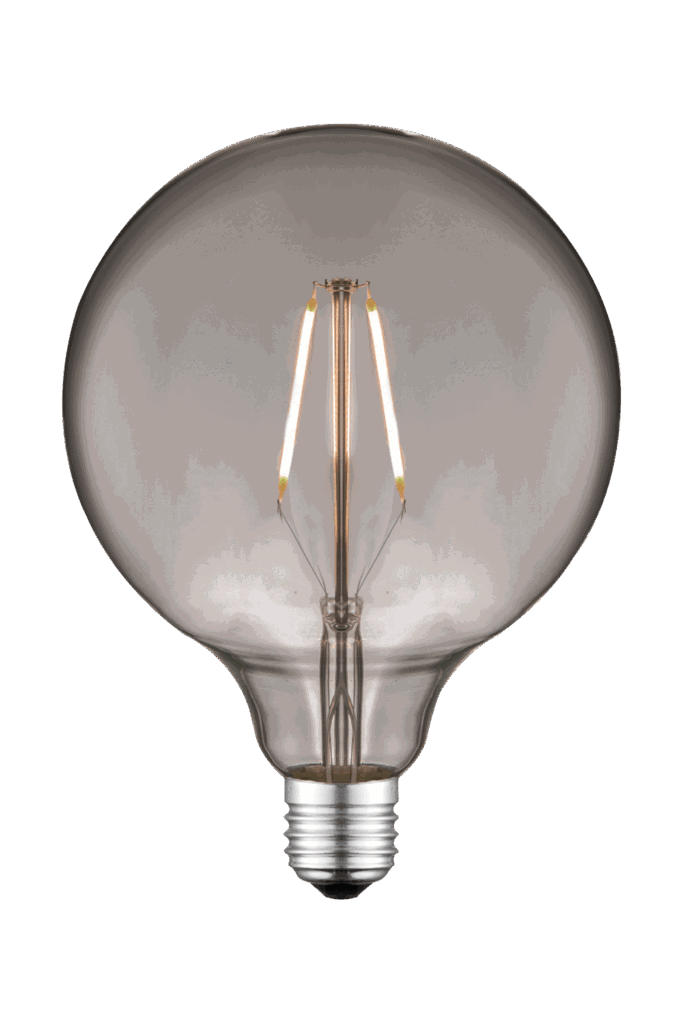 Globe G125 2W LED filament E27, røkfarget