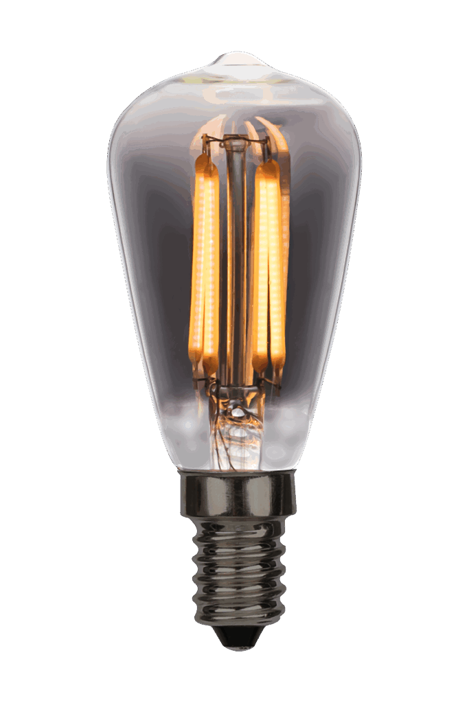 Edison 1,6W LED filament E14, røkfarget